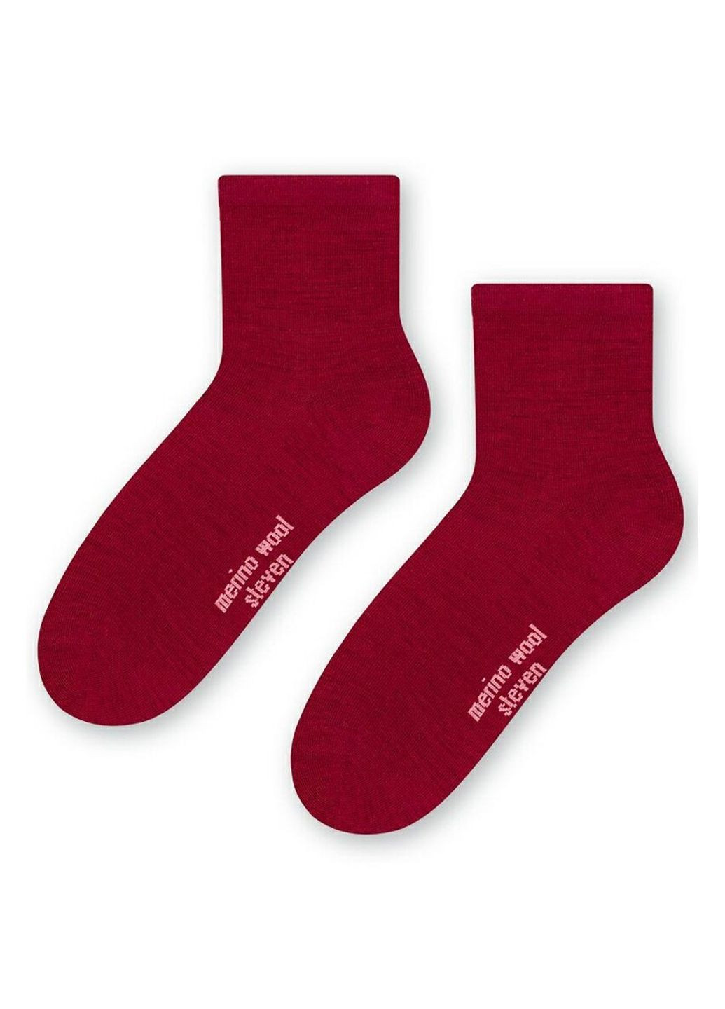 Бордовые носки женские из шерсти мериноса 130 merino wool Steven (349499747)