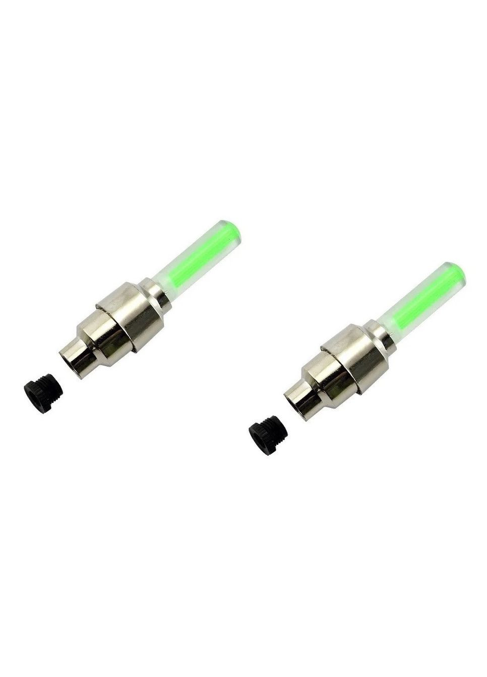 LED-колпачки на ниппель велосипеда с подсветкой, диодная мигалка, комплект 2 шт. в зеленом цвете China (366890731)