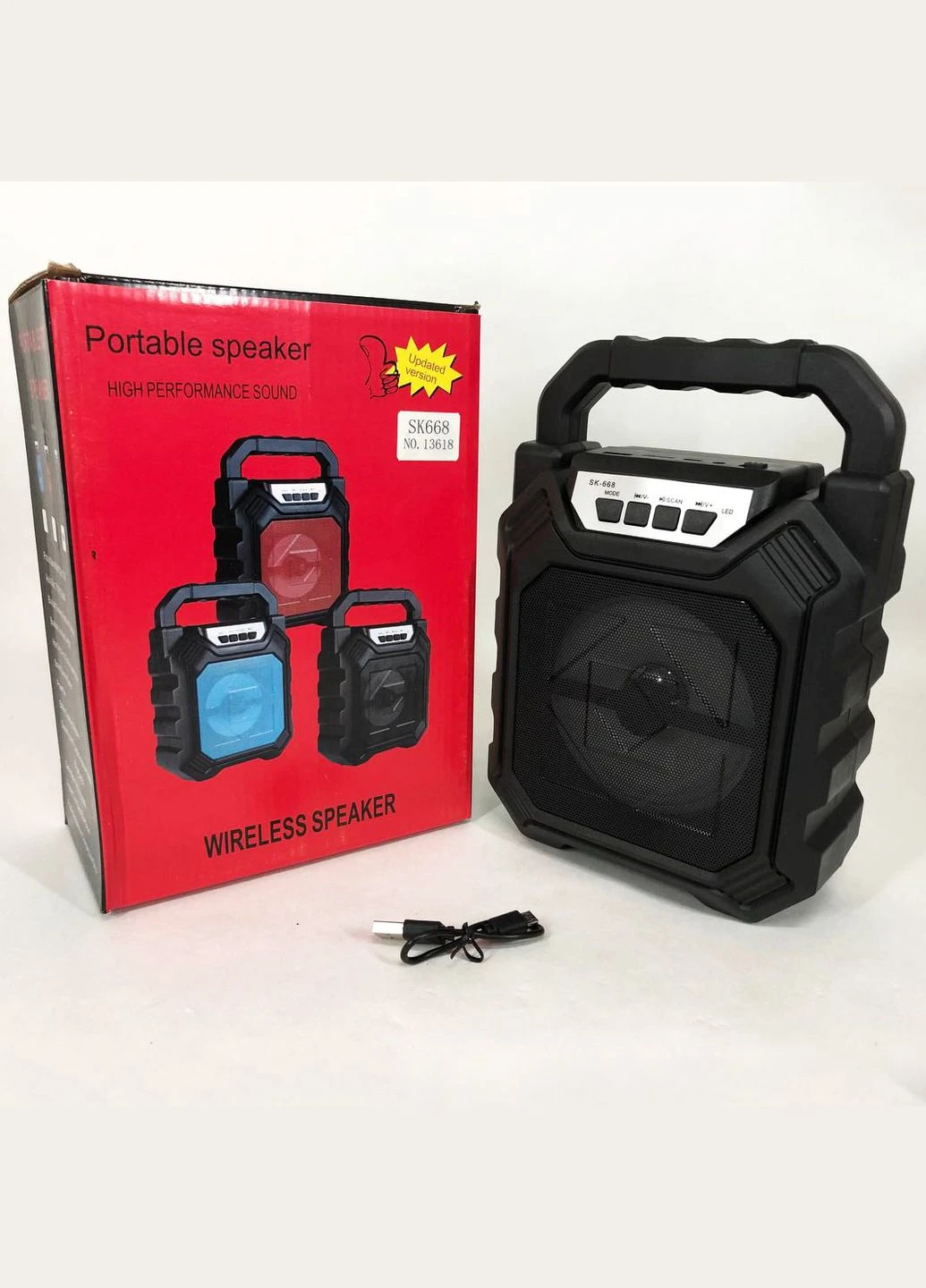 Беспроводная портативная Bluetooth колонка YF-668BT. Цвет: черный HC-29 No Brand (396103609)