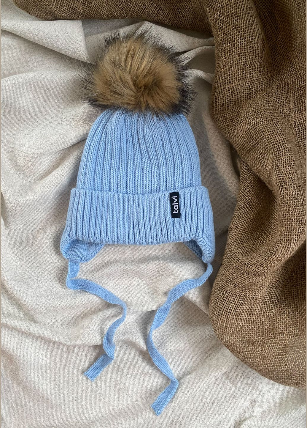 Детская зимняя шапка на завязках утеплена флисом Talvi Аміго (315517872)