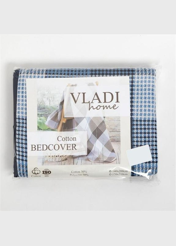 Покривало BOB біло-сіро-блакитне-св.синє 140*200 полуторне Vladi (298131777)