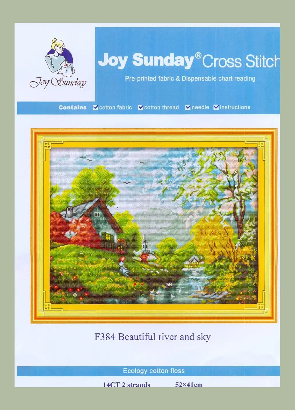 Набір для вишивання за нанесеною на канву схемою "Beautiful river and s".AIDA 14CT printed, 52*41 см Joy Sunday (313614459)