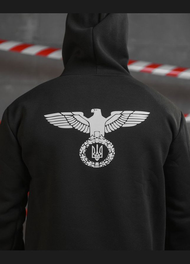 Чоловічий зимовий спортивний костюм на флісі з чорним принтом Орла No Brand (313236748)