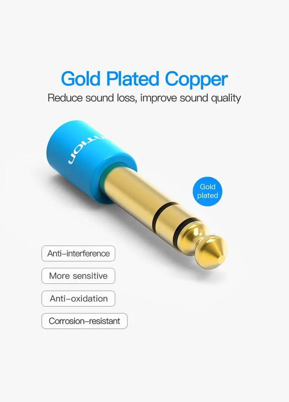 Адаптер Audio 6.35 мм - 3.5 мм (M/F) (VAB-S01-L) Vention (336959535)