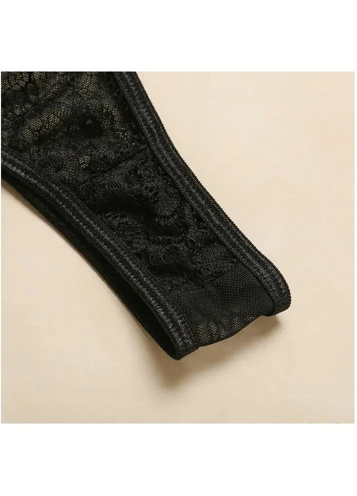 Черный демисезонный кружевное женское нижнее белье с поясом для чулок. кружевное нижнее белье женское прозрачное для обольщения China