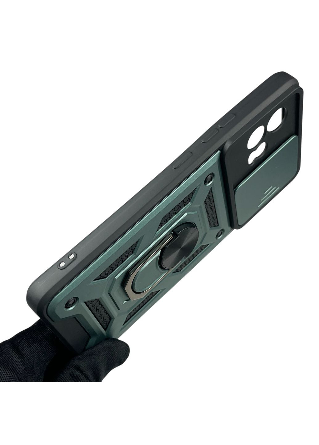 Чохол для G72 броньований з кільцем-тримачем підставкою зі шторкою на моторола г72 зелений rg1 Motorola (366389545)