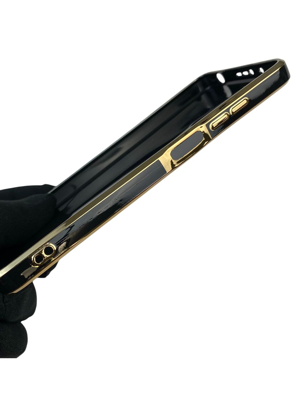 Чохол для Redmi 10 (4G) глянцевий із захистом камери із золотою окантовкою на сяомі редмі 10 4г чорний gs1 Xiaomi (366231489)