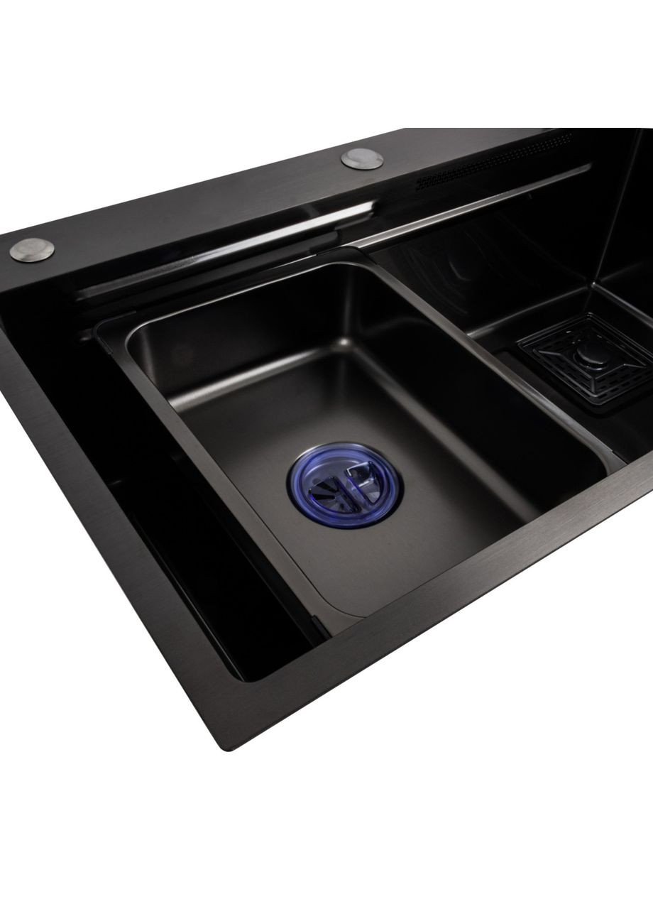 Мойка из нержавеющей стали 7545A PVD черная HANDMADE "ВОДОСПАД" Platinum (306375563)