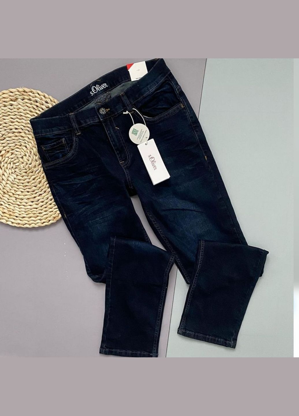 Темно-синие демисезонные джинсы подростковые для мальчика 170 см (14-15 лет). S.Oliver