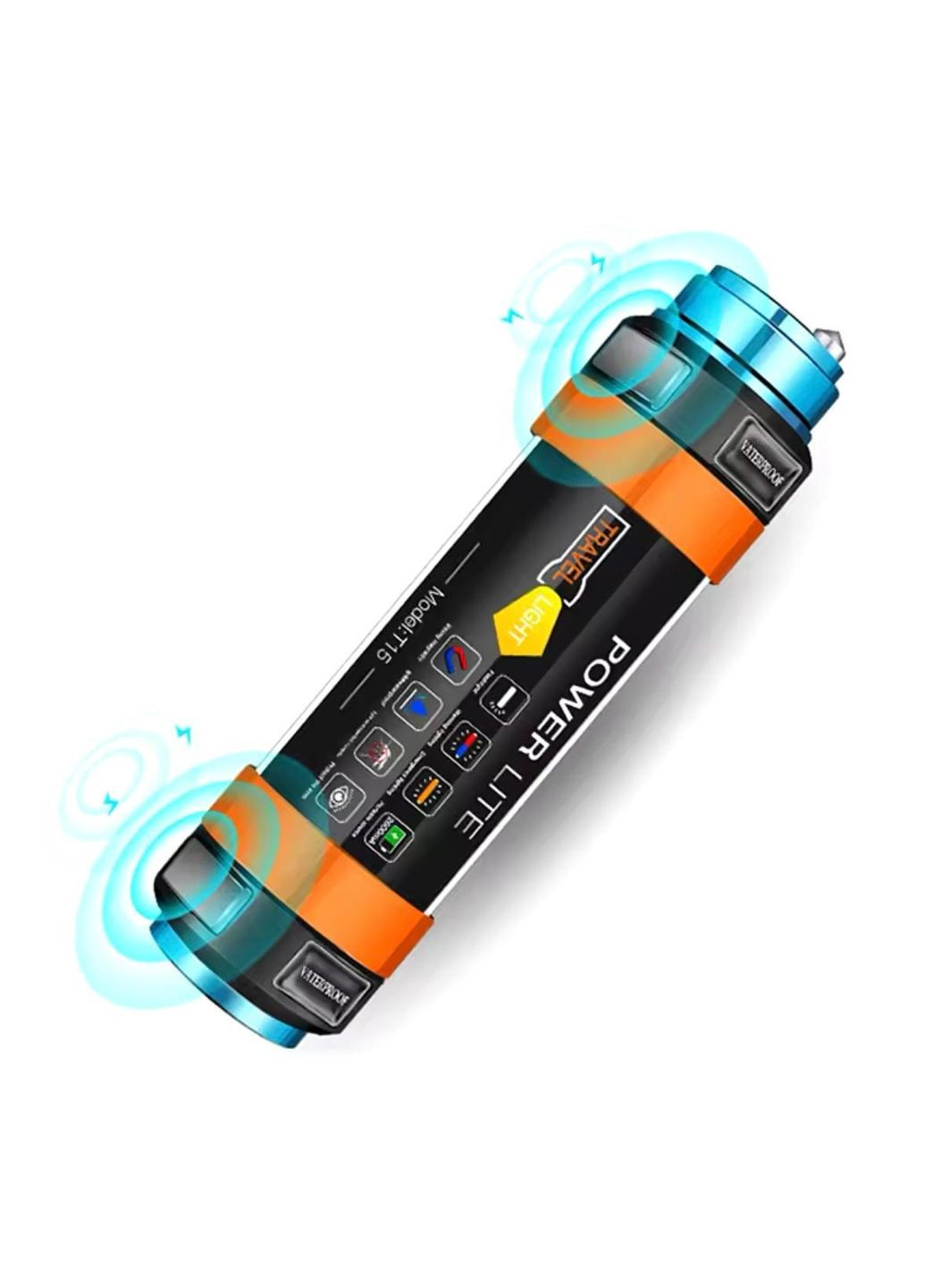 Кемпінговий ліхтар Т15 6в1 водонепроникний на акумуляторі з функцією повербанку 2600мАг Smiling Shark (372474702)