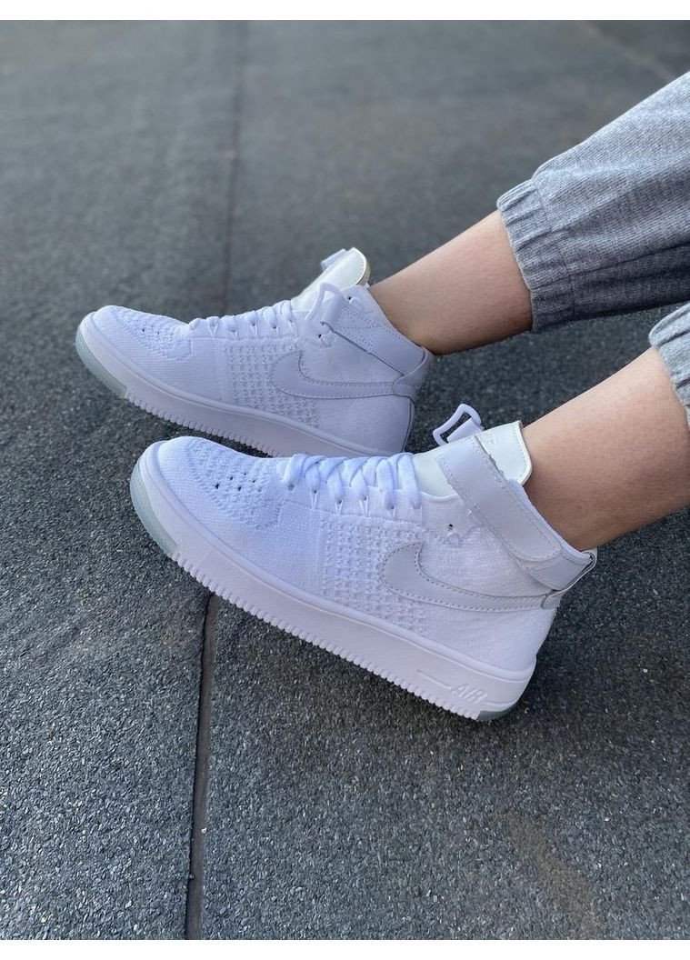 Білі Осінні кросівки чоловічі nike air force 1 high white boln найк аір форс 1 преміум No Brand