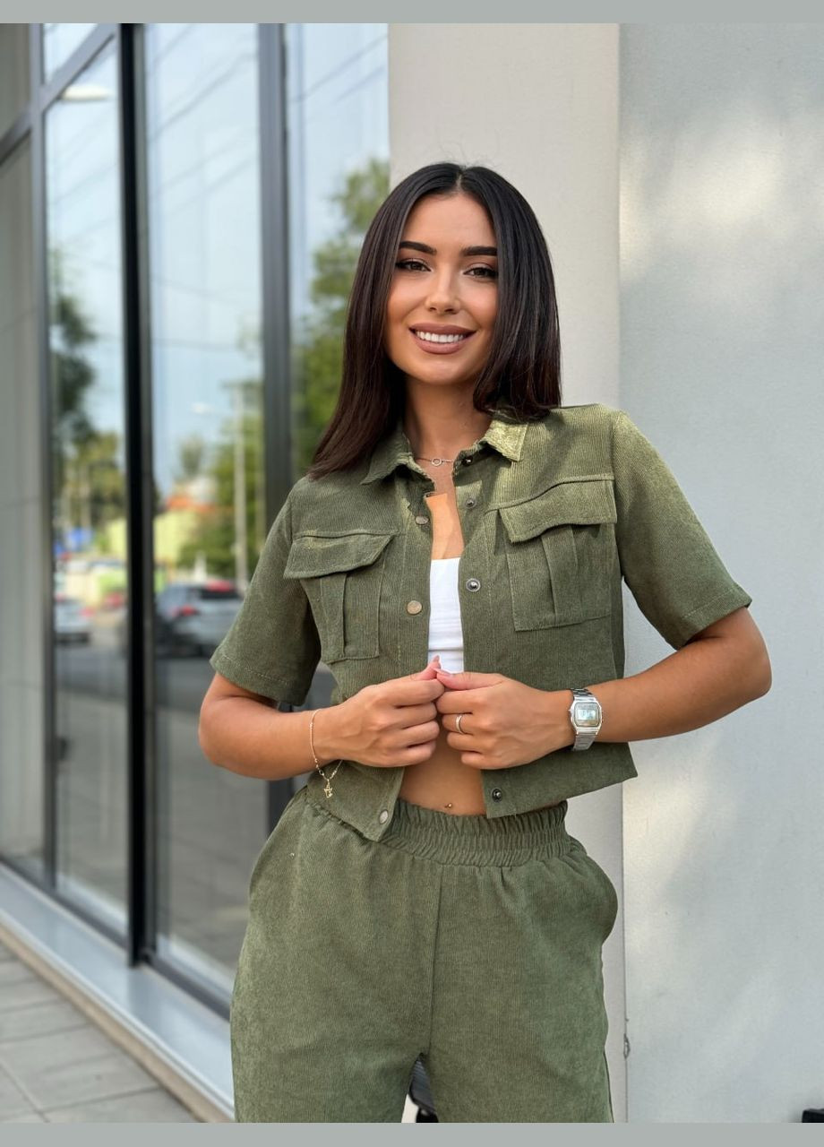 Жіночий прогулянковий костюм з мікровельвету Fashion (300567264)