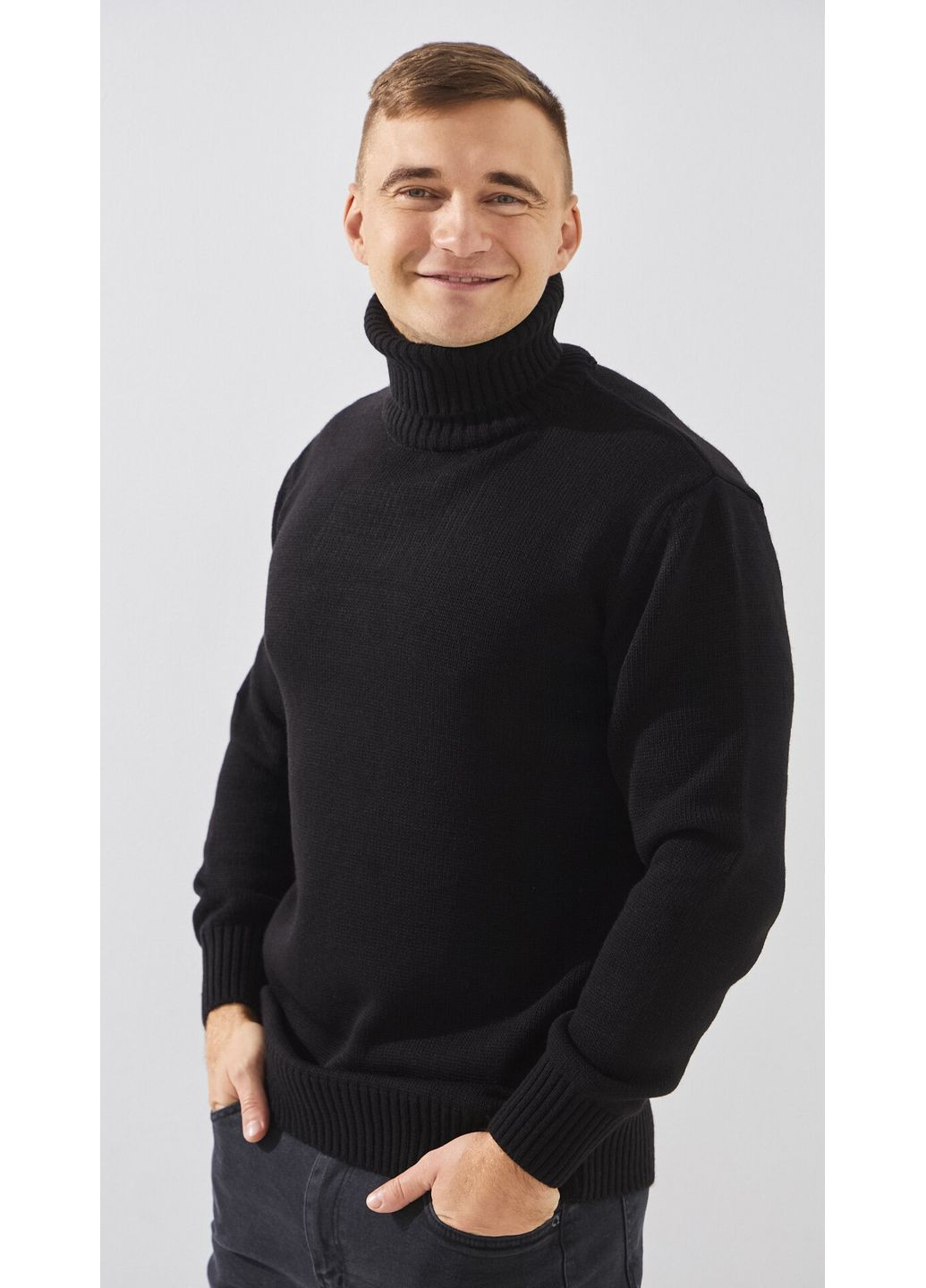 Гольф однотонный мужской PB007 Черный shop (2000999267222) Genua (369151208)