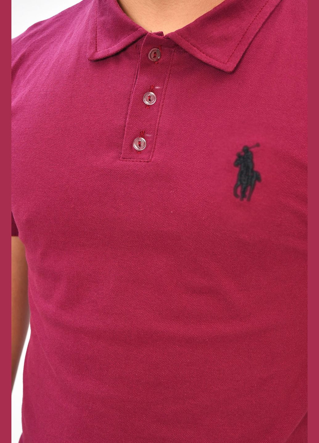 Фіолетова футболка чоловіча поло однотонна фіолетового кольору Let's Shop