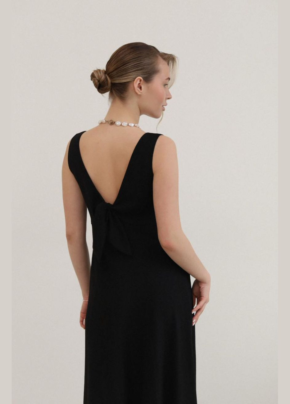 Чорна сукня сарафан Amos в горошок