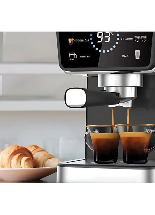 Сенсорна кавоварка ZP-6806 3в1 спінювач молока для гарячої та холодної кави 20 Bar 3000 Вт Zepline (355873264)