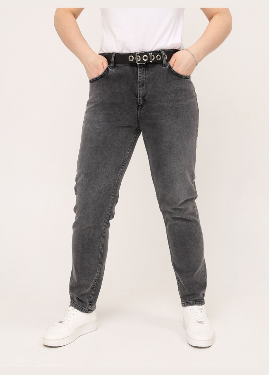 Джинсы женские темно-серые МОМ высокая посадка MOM John Richone - (297373591)
