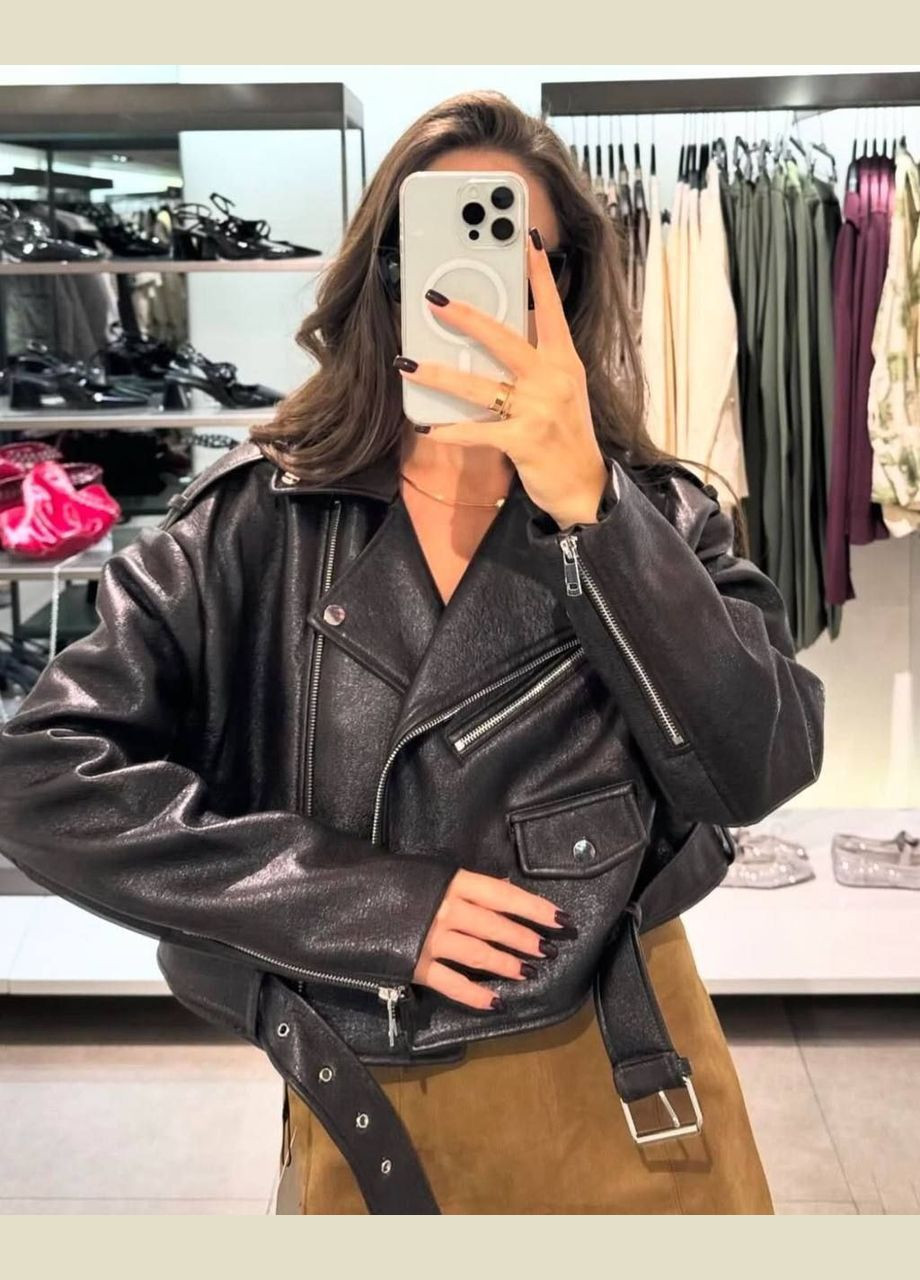 Коричневая куртка-косуха No Brand