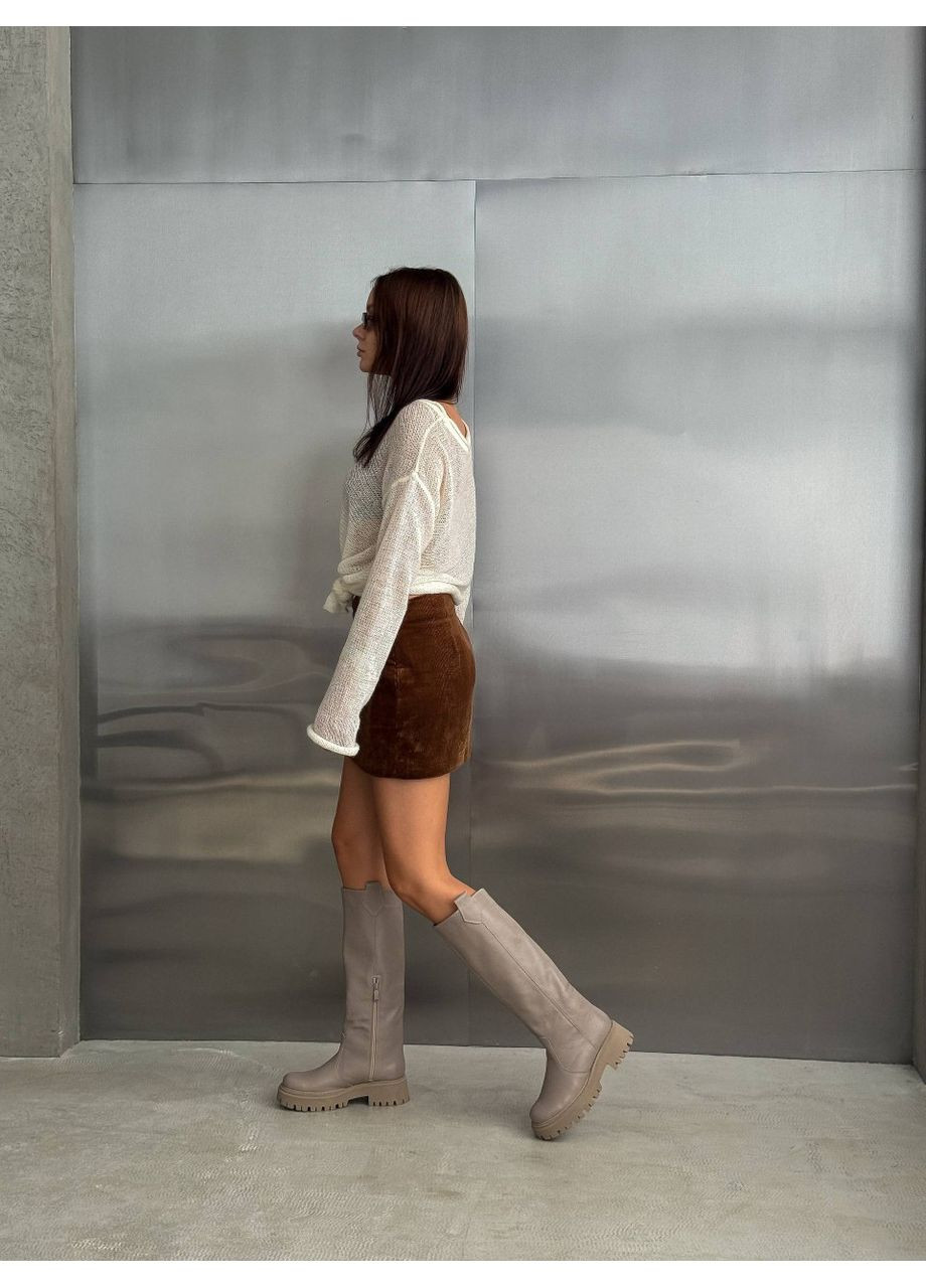 Осенние кожаные демисезонные сапоги Helen