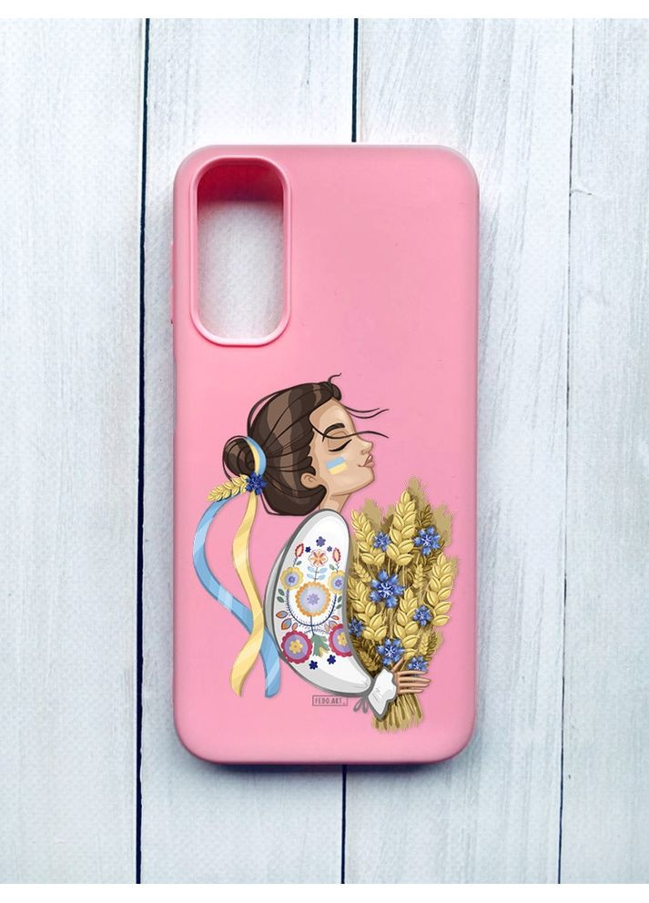 Матовий чохол на Samsung Galaxy A24 Рожевий:: Українка з колосками (принт 172) Creative (360705230)