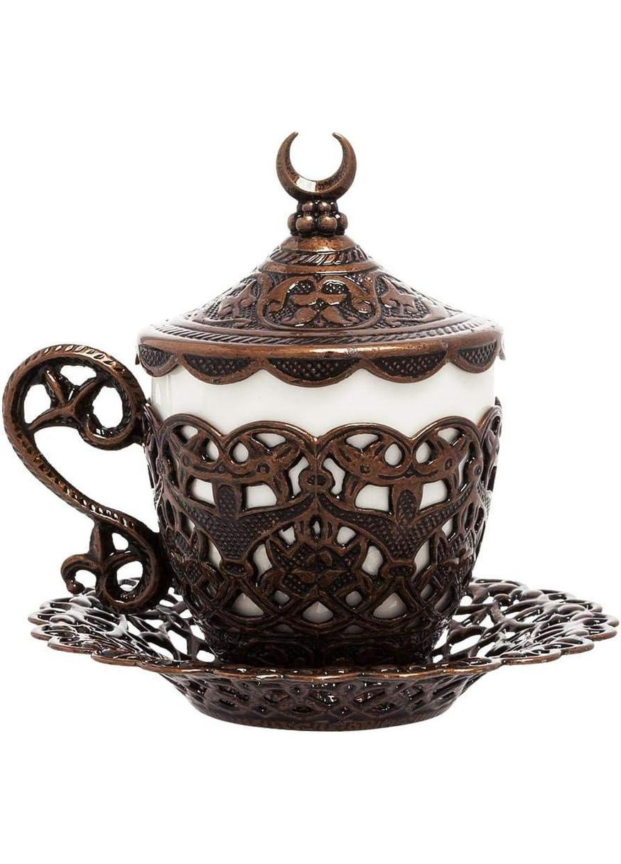 Турецкая чашка Демитас с блюдцем 100 мл Ажур Медный цвет (R-15205-VS) Acar (303348171)