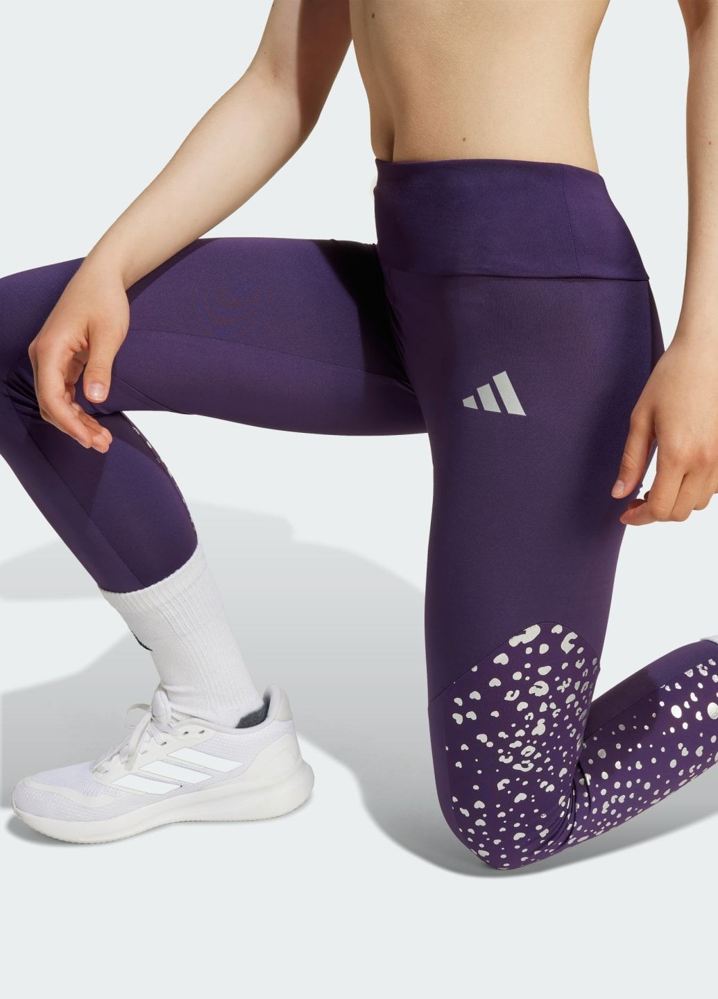 Фиолетовые демисезонные леггинсы training essentials glam print kids adidas