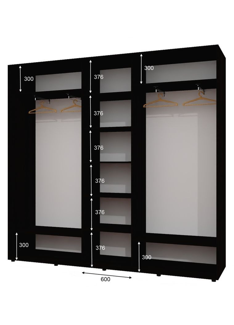 Шафа-купе тридверна 250*45*230 Венге магія Дзеркало з піскострумним малюнком ШК-04 Алекса (360477480)