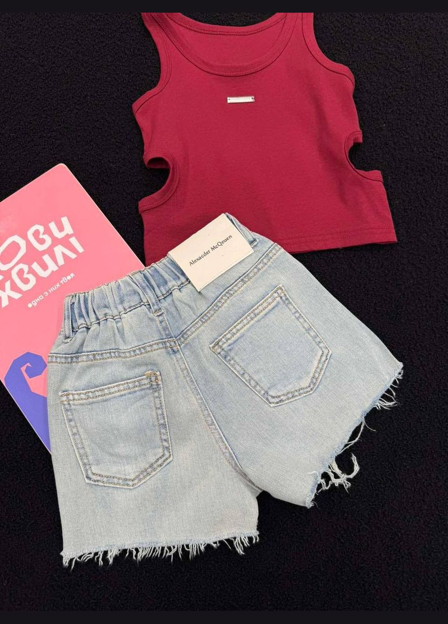 Шорты джинсовые с камешками девственниц. 7350 Yalisi (340401564)