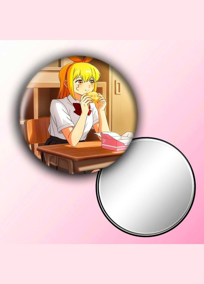 Зеркальце косметическое карманное Аниме Магия и мышцы #0006 с рисунком круглый 56 мм No Brand (309156729)