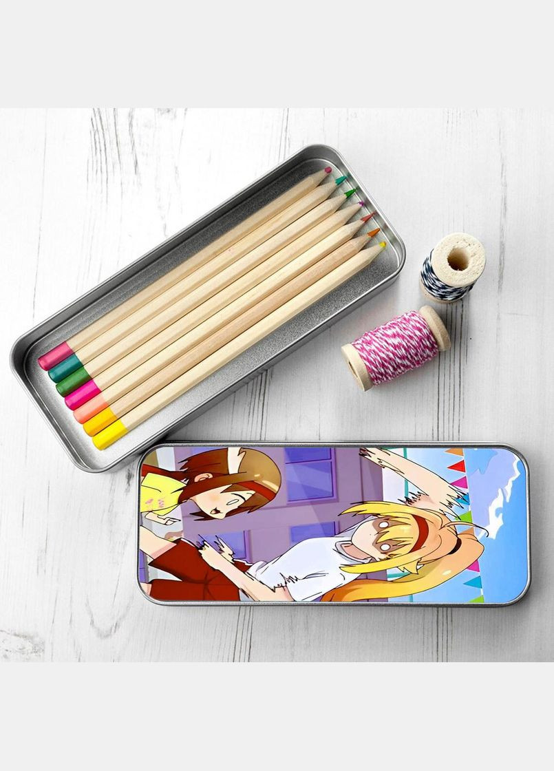 Пенал школьный для мальчика и девочки металлический Моя подруга-оленька Нокотан #005 7*18 см Silver No Brand (309158994)