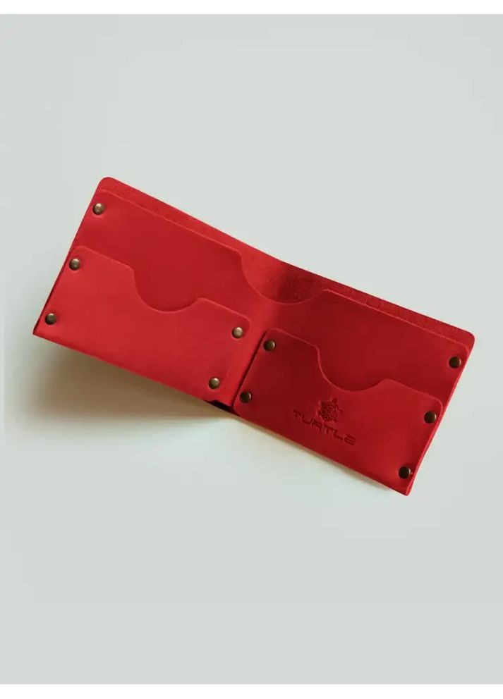 Кошелек на заклепках Шлем ужаса натуральная кожа Crazy horse с отделениями для карточек Turtle (367726199)