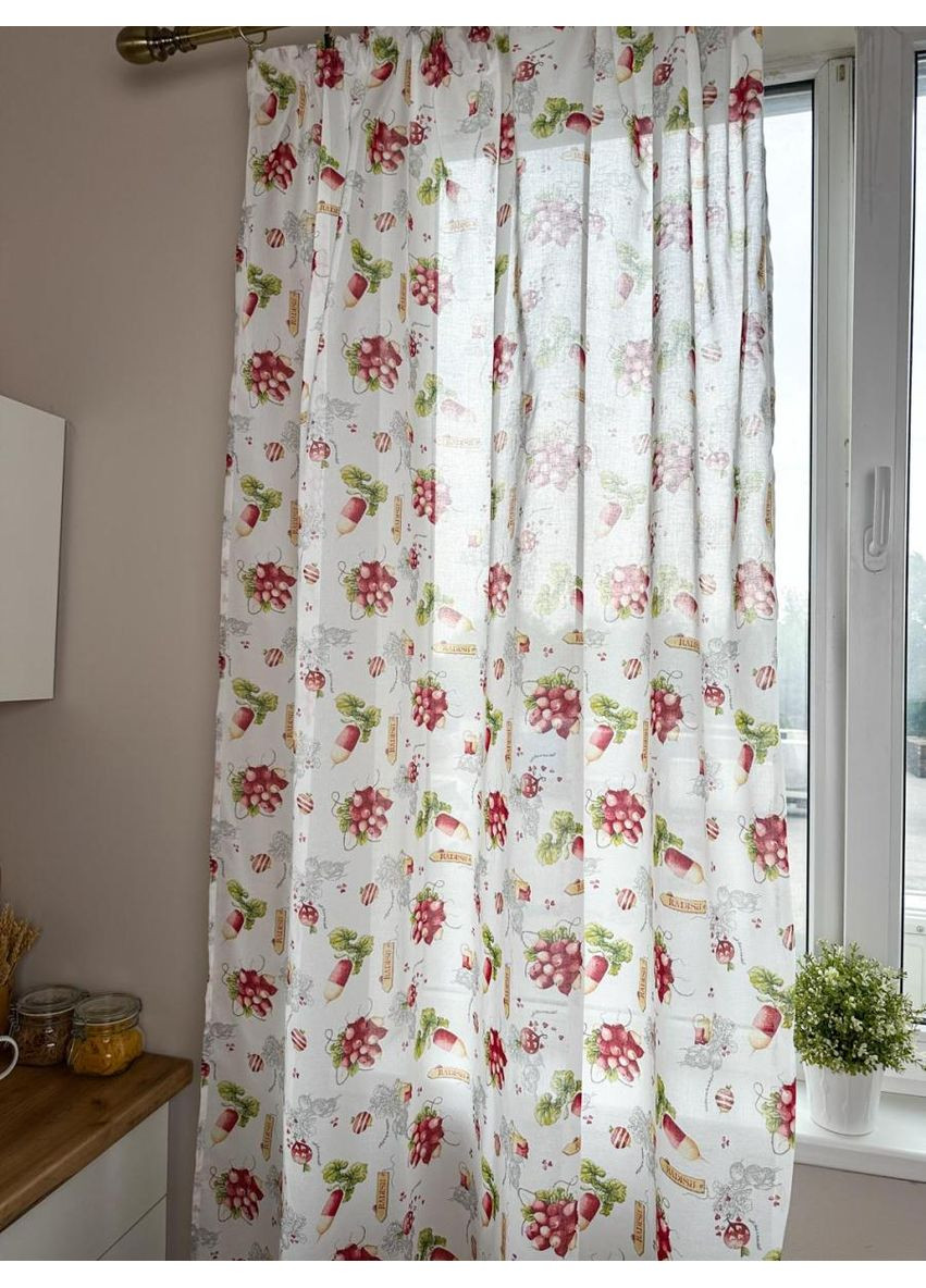 Комплект гардин Radish 145х170 см напівпрозорі штори для інтер'єру декор для дому ProDobro (369377997)