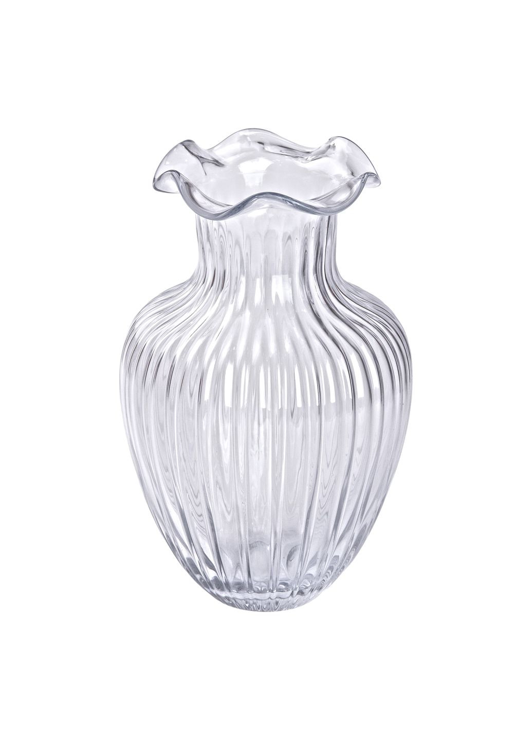 Ваза декоративная Small Wave стеклянная 24.5 см прозрачная HP-1701 Yiwu (351361343)