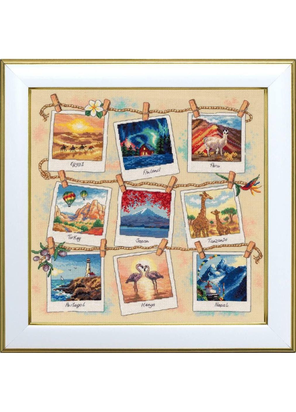 Набор для вышивки мулине ДМС "Путешествие. Фото на память", 38х38 см No Brand (365833314)