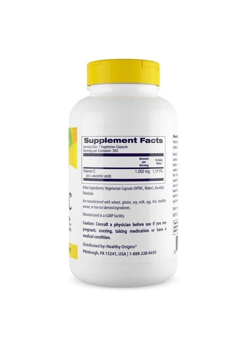 Вітаміни та мінерали Vitamin C 1000 mg, 360 вегакапсул Healthy Origins (333973680)
