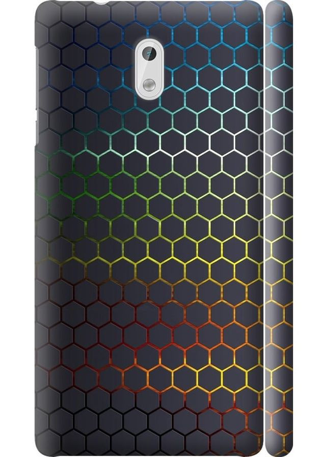 3D пластиковый матовый чехол 'Переливающиеся соты' для Endorphone Nokia 3 (330612272)