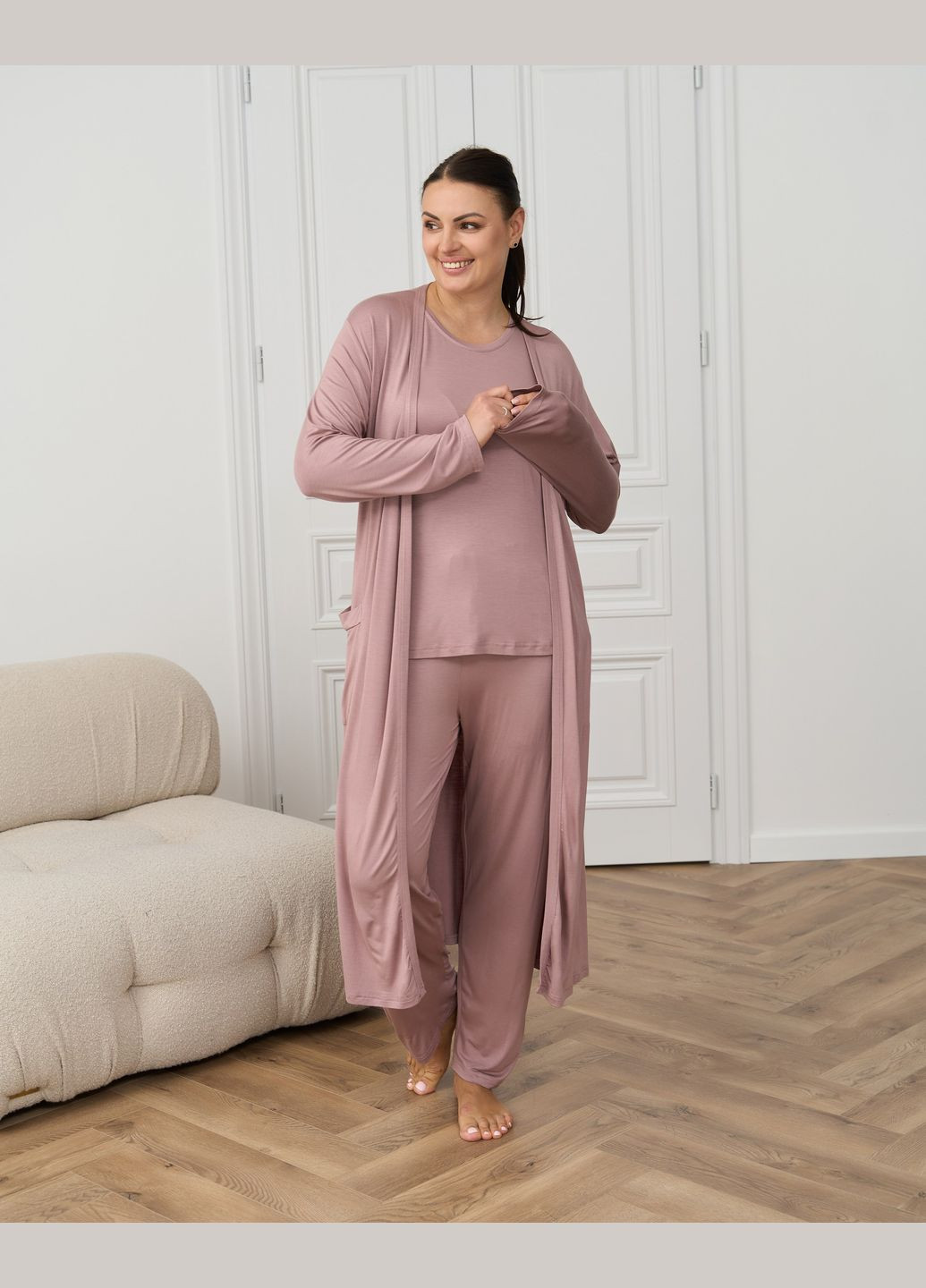 Пудрова батальний комплект-трійка зі штанами Nicoletta