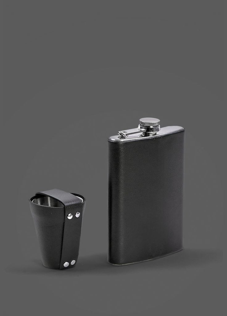 Набор с флягой и рюмками в кожаном чехле черный (A-028036) BlankNote (328961474)