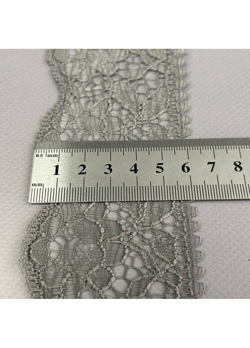 Кружево гипюровое 6 см - серый (#6) Plus-plus (354795037)
