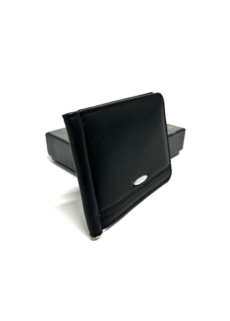 Чоловічий затискач з натуральної шкіри A73-1018-1 чорний 11 х 8 х 1 Balisa (367263841)