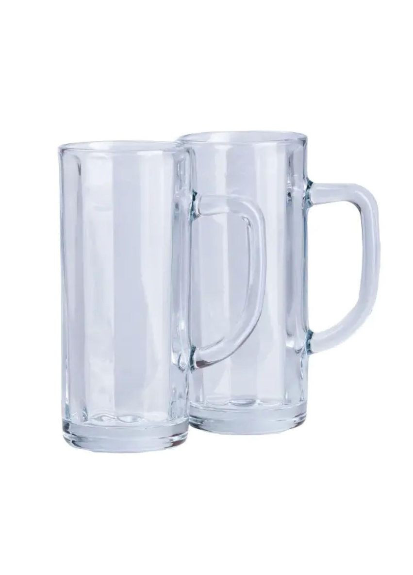 Набор пивных кружек 2 штуки по 500 мл стеклянная прозрачные HP576 TS Kitchen (369143181)