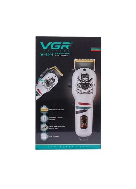 Машинка для стрижки акумуляторна V-699 BLACK 5 Вт чорна VGR (381723828)