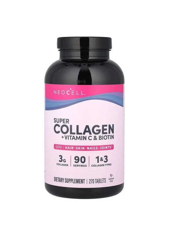 Супер Колаген з Вітаміном C та Біотином Super Collagen + Vitamin C & Biotin 270 таблеток Neocell (361116764)