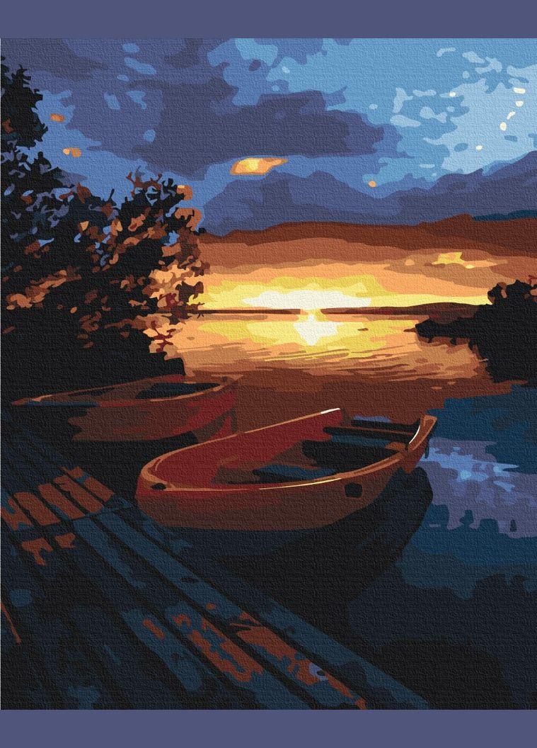 Картина за номерами на підрамнику Красивий захід на озері Brushme (317259483)