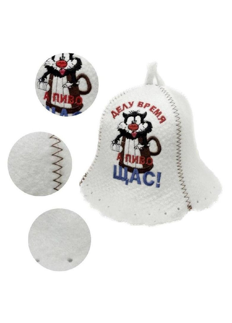 Шапка для бани и сауны из полиэстера делу время,а пиво щас No Brand (371276210)