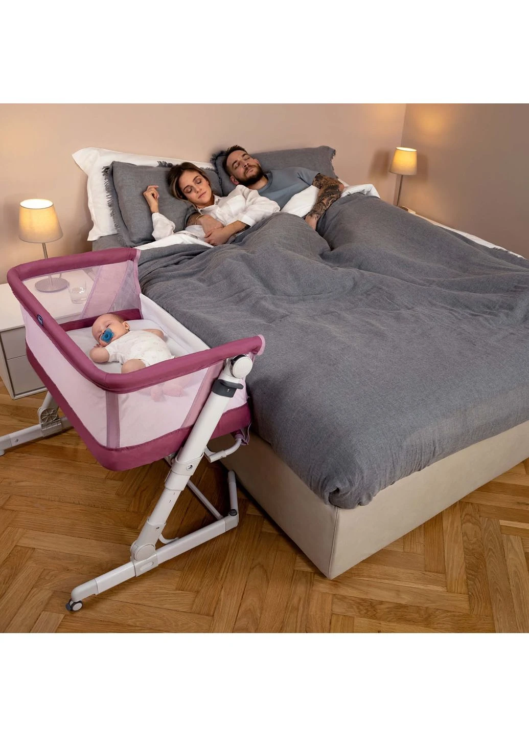Детская кроватка Next2Me Pop Up, цвет розовый (79299.20) Chicco (381922781)