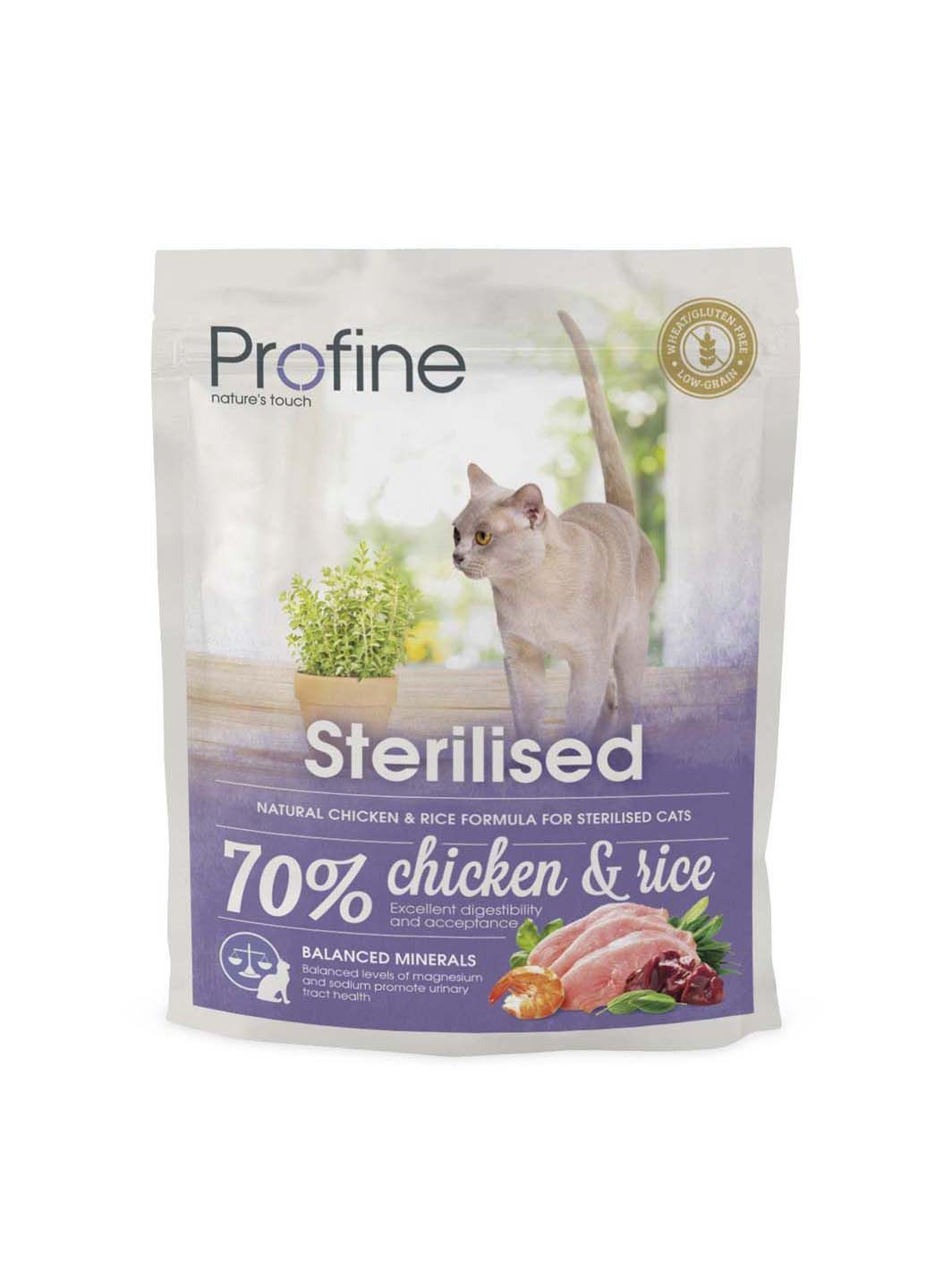 Сухой корм для взрослых стерилизованных котов Cat Sterilised с курицей и рисом 300 г Profine (286472858)