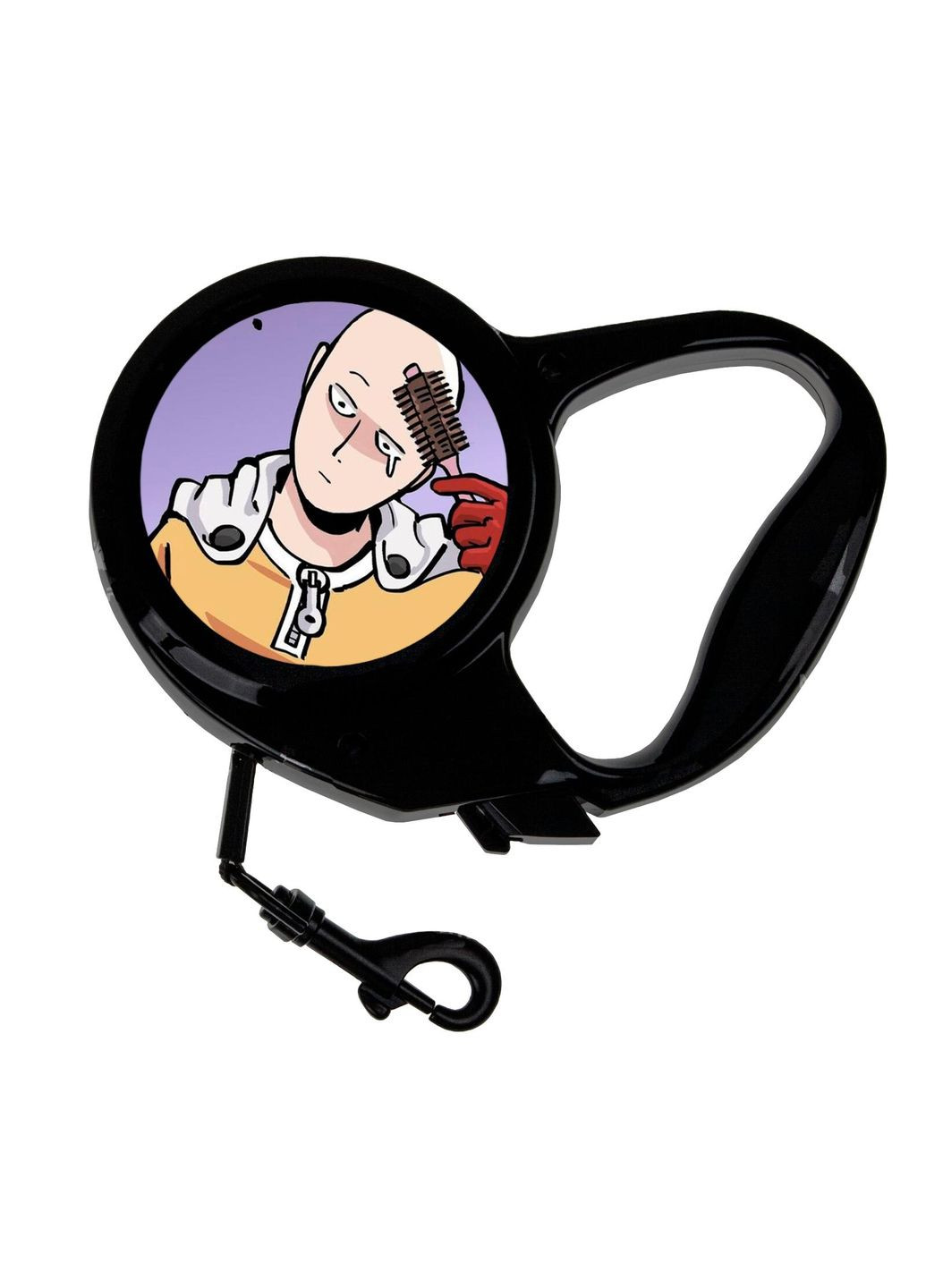 Повідець-рулетка для тварин із принтом Аніме Ванпачмент #0005 3 м чорний No Brand (309155072)