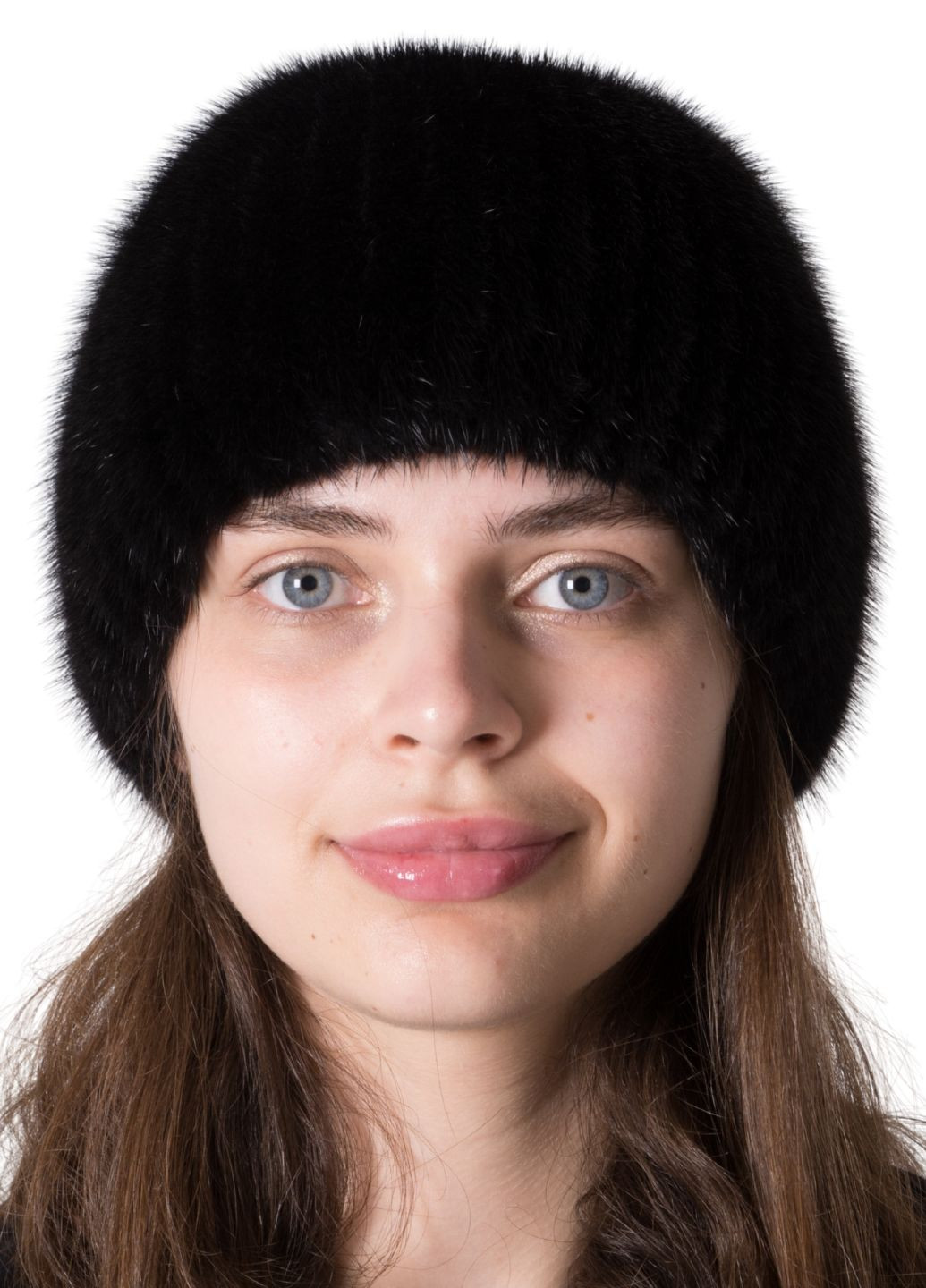 Зимняя вязаная шапка из меха норки Меховой Стиль Бабочка (198443634)