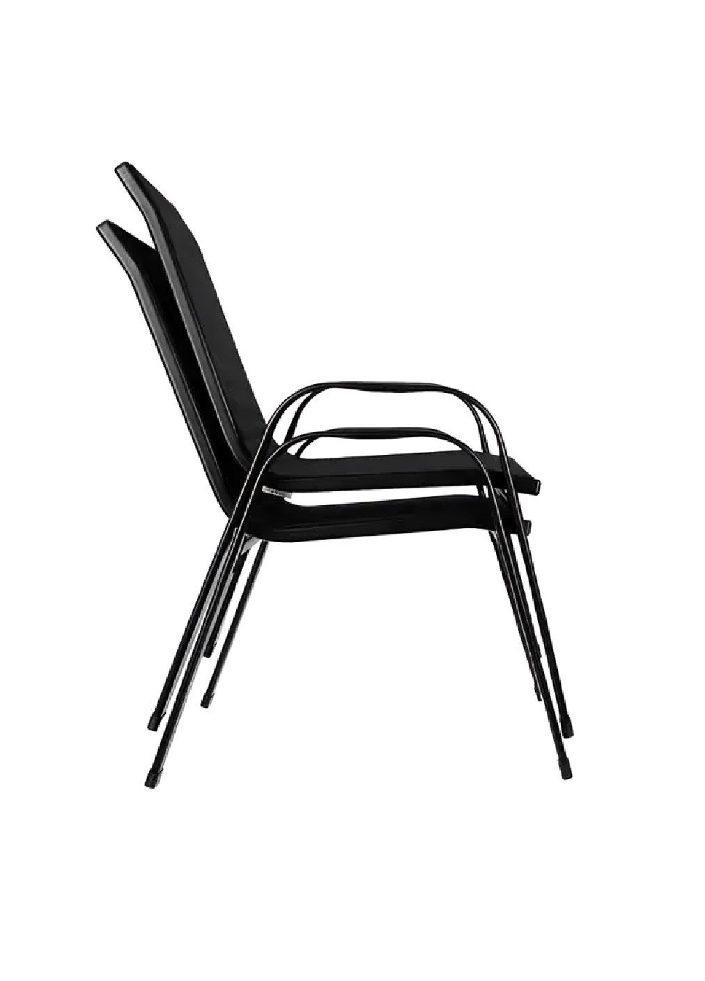 Набор стульев с железным каркасом подлокотниками для сада дачи балкона террасы 2 штуки 56,5x71x88 см (479562-Prob) Черный Unbranded (322265626)